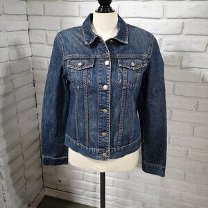J. Crew Ladies Medium Wash Size Medium Button Front Jean Jacket